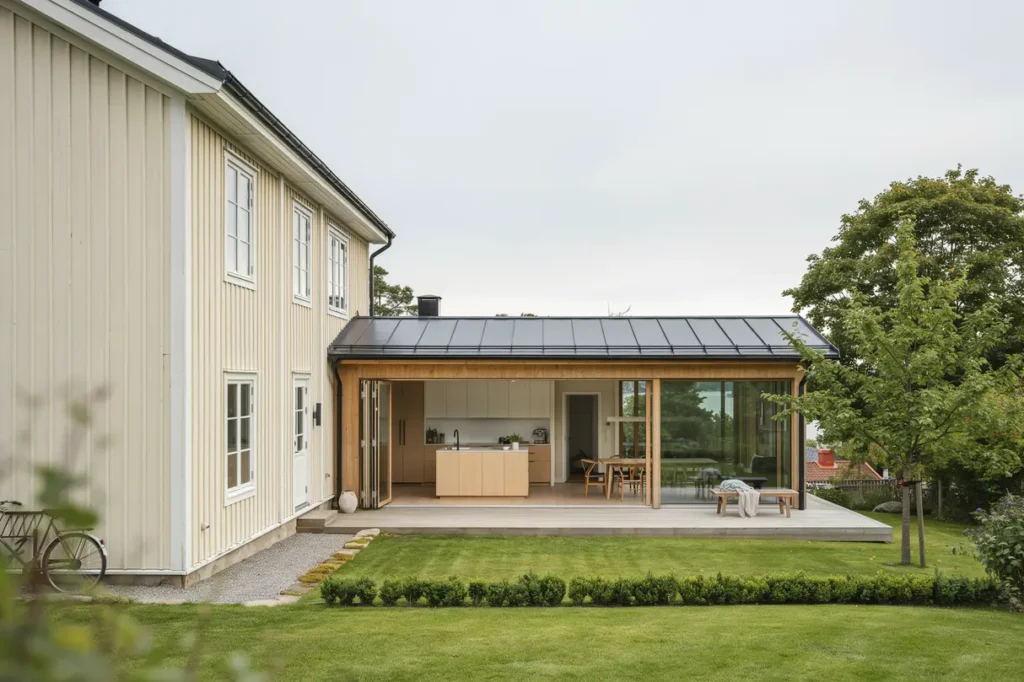 tillbyggnad av k k och matplats i brevik liding
