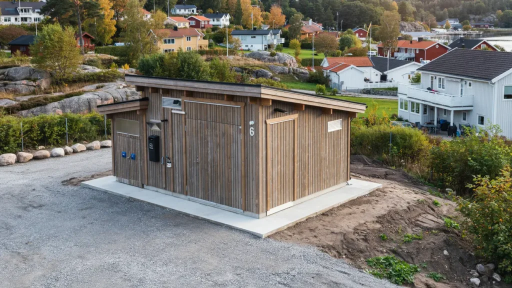 bygge av milj hus f r sopsortering i brevik liding